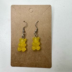 Yellow gummy bear resin handmade earrings
